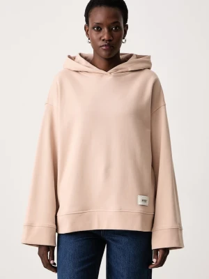 BOSS Orange bluza z kapturem damska bawełniana C_Everlast różowy