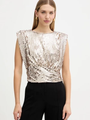 BOSS Orange bluzka damska kolor złoty z aplikacją 50548318