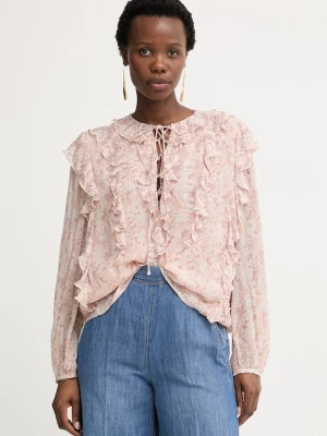 BOSS Orange bluzka z falbanką damska z wiskozy C Borma