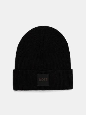 BOSS Orange czapka z wełną kolor czarny 50546155