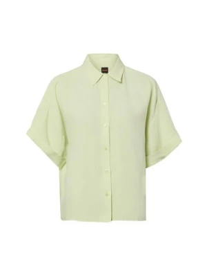 BOSS Orange Damska bluzka koszulowa z lnem - Bisenas Kobiety len zielony,