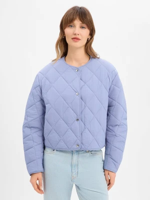 BOSS Orange Damska kurtka pikowana - Paressa Kobiety Sztuczne włókno niebieski jednolity,