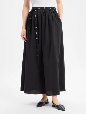 BOSS Orange Damska spódnica maxi o linii A - Vidol Kobiety Bawełna (100%) czarny,