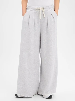 BOSS Orange Damskie spodnie do biegania - Elenyx Kobiety Materiał dresowy szary marmurkowy,