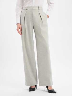 BOSS Orange Damskie spodnie z zawartością wełny - Taflong Kobiety szary marmurkowy,