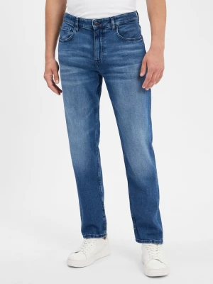 BOSS Orange Dżinsy - Troy Regular Tapered Mężczyźni Bawełna niebieski jednolity,