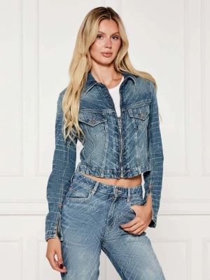BOSS ORANGE Jeansowa kurtka C_DNM ZP TRCK | Cropped Fit