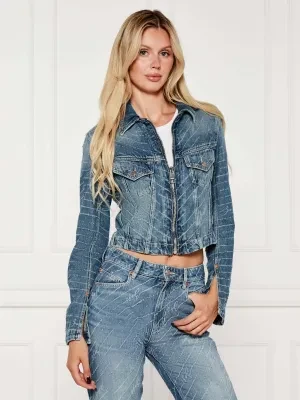 BOSS ORANGE Jeansowe kurtka C_DNM ZP TRCK | Cropped Fit