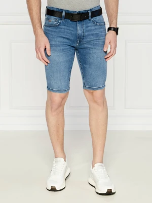BOSS ORANGE Jeansowe szorty Delaware | Slim Fit niebieski
