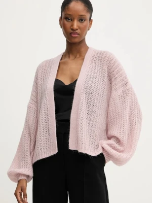 BOSS Orange kardigan z domieszką wełny damski kolor różowy lekki 50545878