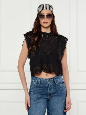 BOSS ORANGE Koronkowa bluzka C_Bredy | Cropped Fit