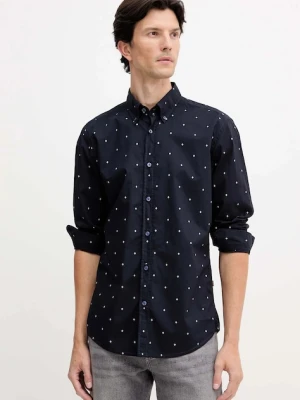 BOSS Orange koszula bawełniana męska kolor granatowy regular z kołnierzykiem button-down 50548975