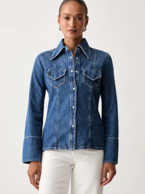 BOSS Orange koszula damska jeansowa C_SLIM SHIRT niebieski