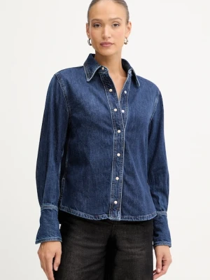 BOSS Orange koszula jeansowa damska kolor niebieski regular z kołnierzykiem klasycznym 50553905
