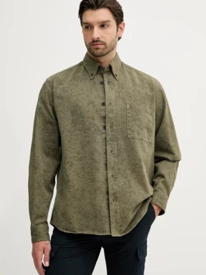 BOSS Orange koszula jeansowa męska kolor zielony regular z kołnierzykiem button-down 50544858
