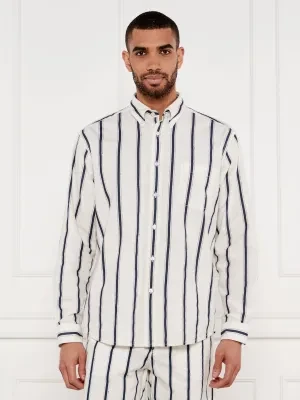 BOSS ORANGE Koszula Lambey_2_M | Relaxed fit | z dodatkiem lnu