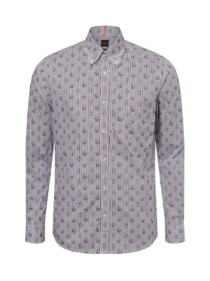 BOSS Orange Koszula męska - Rickert_M Mężczyźni Regular Fit Bawełna beżowy|brązowy w paski,