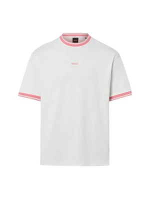 BOSS Orange Koszulka męska - Bloki Mężczyźni Bawełna (100%) biały,