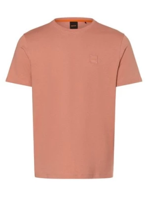 BOSS Orange Koszulka męska - Tales Mężczyźni Bawełna różowy jednolity,