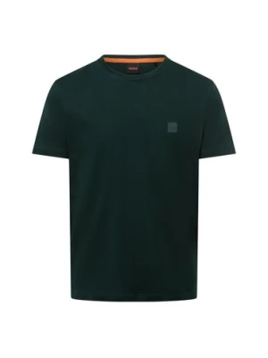 BOSS Orange Koszulka męska - Tales Mężczyźni Bawełna zielony jednolity,
