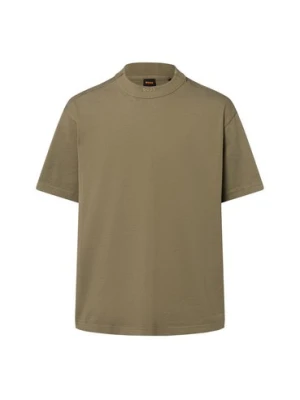 BOSS Orange Koszulka męska - Te_Dye Mężczyźni Bawełna zielony jednolity,
