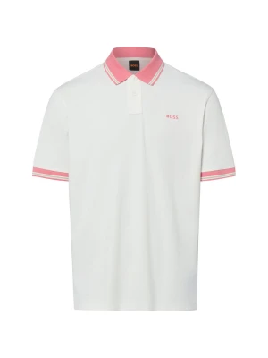 BOSS Orange koszulka polo - Bloki Mężczyźni Bawełna biały