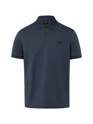 BOSS Orange koszulka polo - Pe_Interlock Mężczyźni Bawełna niebieski