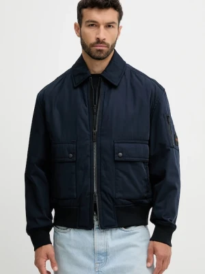 BOSS Orange kurtka bomber kolor granatowy przejściowa 50543492