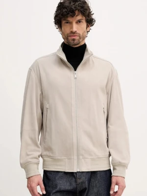 BOSS Orange kurtka zamszowa Jarip kolor szary przejściowa 50552111