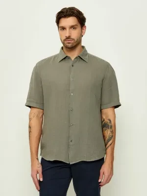 BOSS ORANGE Lniana koszula Rash_2_M | Regular Fit