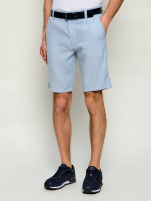 BOSS ORANGE Lniane szorty Chino_DS_3S | Tapered fit błękitny