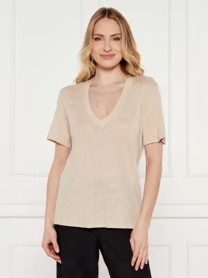 BOSS ORANGE Lniany t-shirt C_Ela_1 | Regular Fit