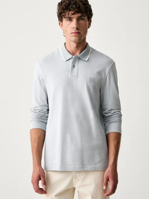 BOSS Orange longsleeve męski bawełniany PasserfordLong niebieski