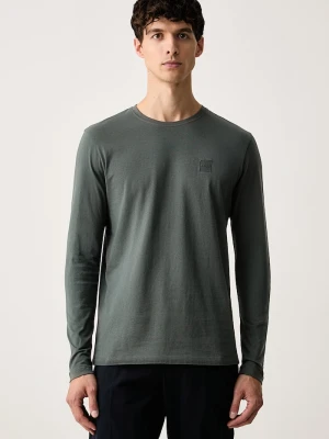 BOSS Orange longsleeve męski bawełniany Tacks zielony