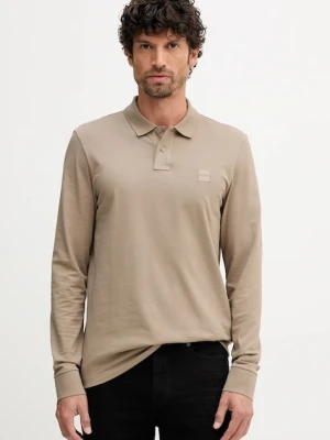 BOSS Orange longsleeve męski kolor zielony gładki 50507704