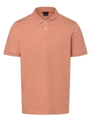 BOSS Orange Męska koszulka polo - Passenger Mężczyźni Bawełna różowy jednolity,