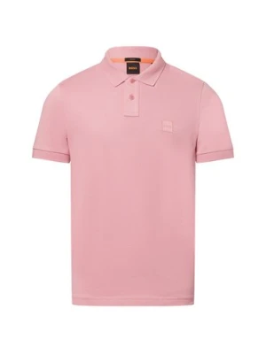 BOSS Orange Męska koszulka polo - Passenger Mężczyźni Bawełna różowy jednolity,