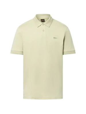 BOSS Orange Męska koszulka polo - Pe_Interlock Mężczyźni Bawełna zielony jednolity,