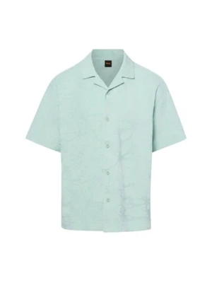 BOSS Orange Męska koszulka ręcznikowa z krótkim rękawem - We_Flower Mężczyźni Comfort Fit Bawełna niebieski,