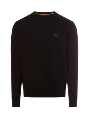 BOSS Orange Męski sweter z dzianiny z zawartością kaszmiru - Kanovano Mężczyźni Bawełna czarny jednolity,