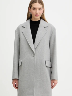 BOSS Orange płaszcz z dodatkiem wełny kolor szary 50548660