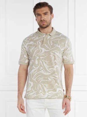 BOSS ORANGE Polo AlloverOcean | Regular Fit beżowy