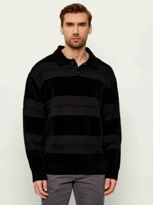 BOSS ORANGE Polo Amburgh | Relaxed fit | z dodatkiem wełny czarny