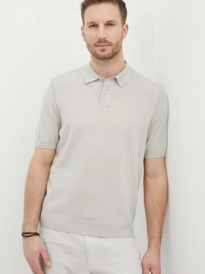 BOSS Orange polo męski kolor beżowy gładki 50514223
