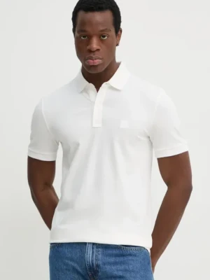 BOSS Orange polo męski kolor biały gładki 50507699