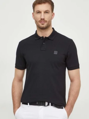 BOSS Orange polo męski kolor czarny gładki 50507803
