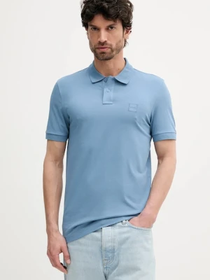 BOSS Orange polo męski kolor fioletowy gładki 50507803
