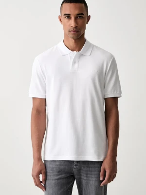 BOSS Orange polo męskie bawełniane Phoenix biały