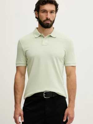 BOSS Orange polo męskie bawełniane z elastanem Passenger zielony