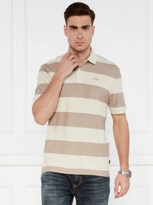 BOSS ORANGE Polo PalesStripe | Regular Fit brązowy